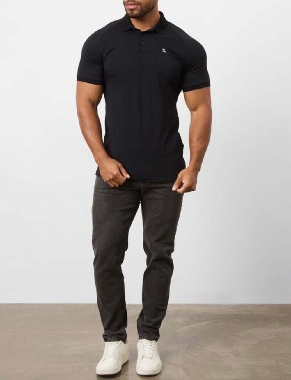 Tailored Athlete Athletic Fit The Essential Polo XL Black Short Sleeve Collared